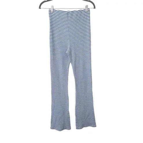 ARAMINTA JAMES Striped Knit Flare Lounge Pants Sz Small Blue