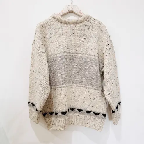 Irish Homecraft 100% naturally oiled wool vintage Crewneck sweater Black Size L