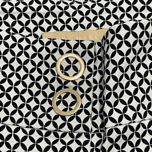 Hope & Harlow Straight Pants Black White Medium Black