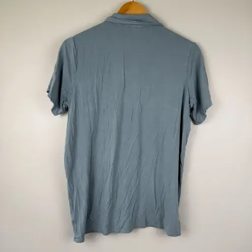 SKIMS Women Small Kyanite Short Sleeve Button Up Pajama Top ONLY