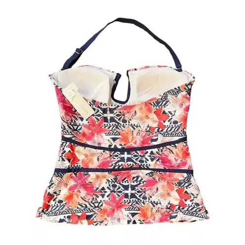 Island Escape Convertible Antigua La Flor Strapless Tankini Swim Top Size 6 NWT