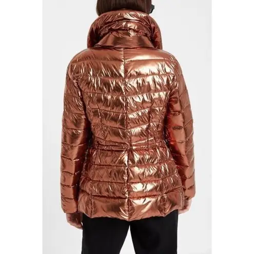 Desigual Womens Jasmine Metallic Copper Packable Padded Puffer Jacket Size Small