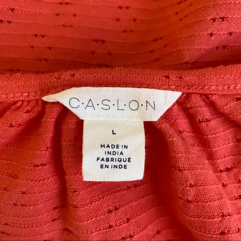 Caslon  Pointelle Peasant Cotton Top Large NWT