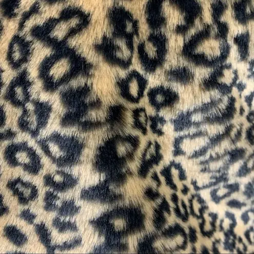 Y2K leopard print faux fur cropped vest Tan