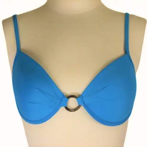 Skye Swimwear NWT Vintage Y2K Skye Turquoise Bikini Set Retro Push-Up Bra Style w/ Silver