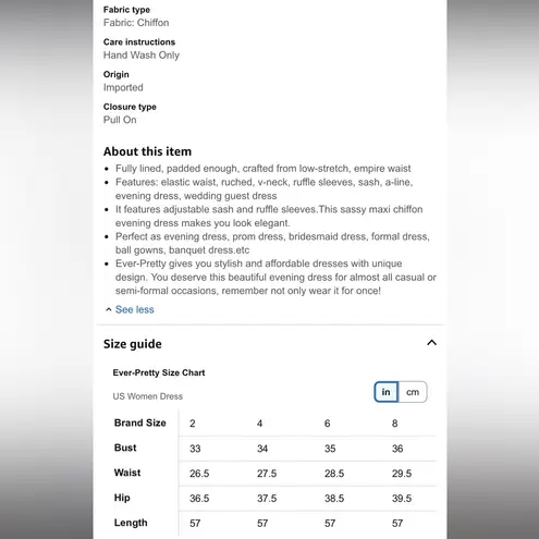 Ever Pretty Burgundy V-Neck Floor-Length Bridesmaid Dress