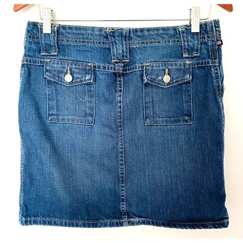 VTG Y2K Polo Ralph Lauren Carolyn Blue Denim Mini Skirt Cotton Jean Style Sz 6