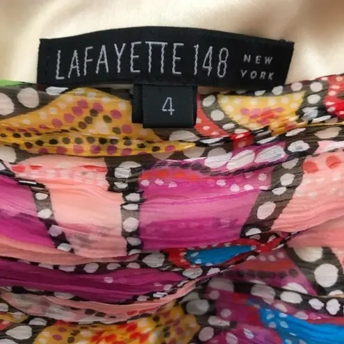 Lafayette 148 NEW YORK PINK BRIGHT MULTI COLORED MIDI LONG SKIRT 4