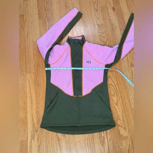 KARI TRAA Ragnhild Full Zip Midlayer Jacket – Size S, Prism Pink / Olive