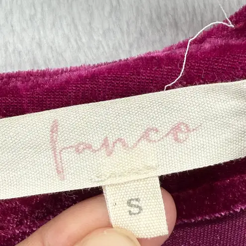 Fanco Velvet Dress Women's Small Purple Short Sleeve Party Mini