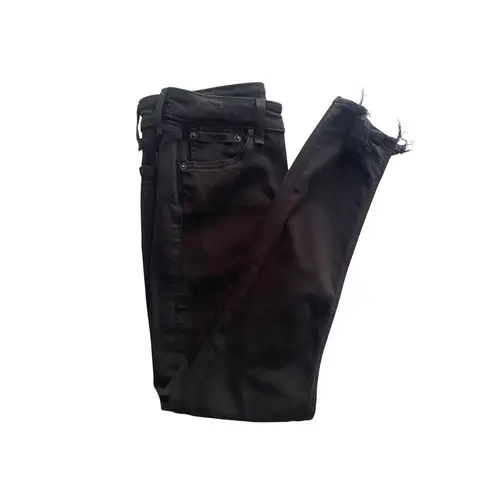 Rag and Bone  Denim Nina High Rise Skinny Black Jeans Distressed Sz 29