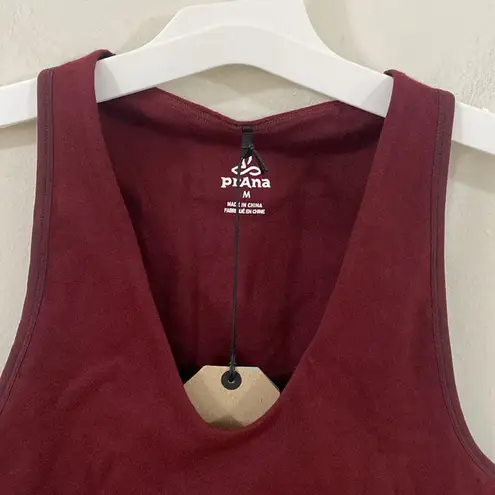 prAna  Sopra Seamless Crop Top in Maroon organic cotton blend size M