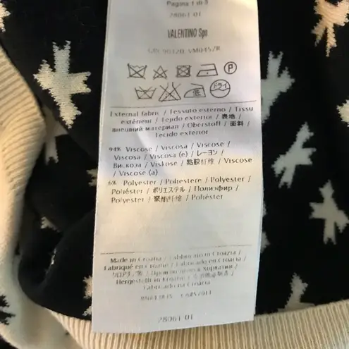 Red Valentino Sweater Size XL Bow Black Lace Trim