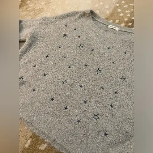 c'isa C’isa grey black star fuzzy sweater women’s size large