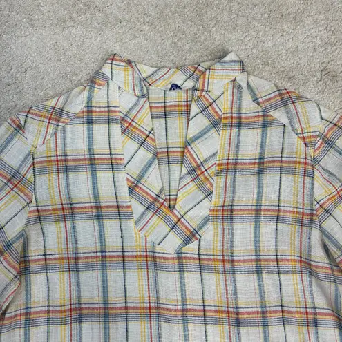 Vintage Mardi Modes Union Made 70s Plaid Cotton Split