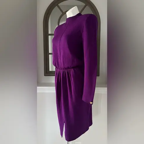 St. John Couture Purple Sweater Dress, Size 8