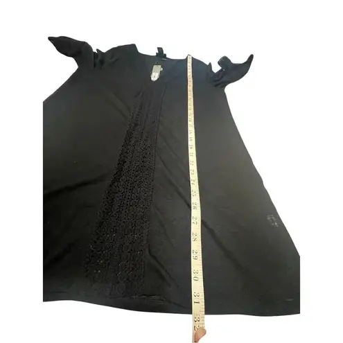 Apt. 9  Cover Up Swim  embroidered trim Top Black Sz  L NWT