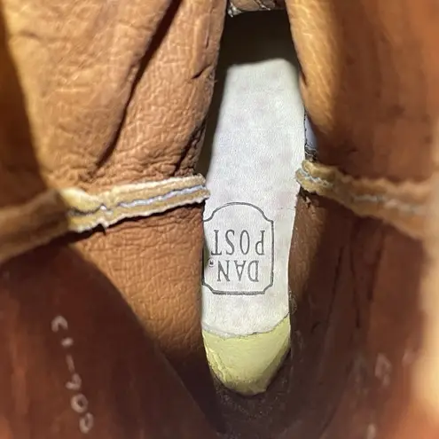 Dan Post Womens 10 Boots Daisy Blue Snip-Toe Cowboy Embroidered Floral Brown