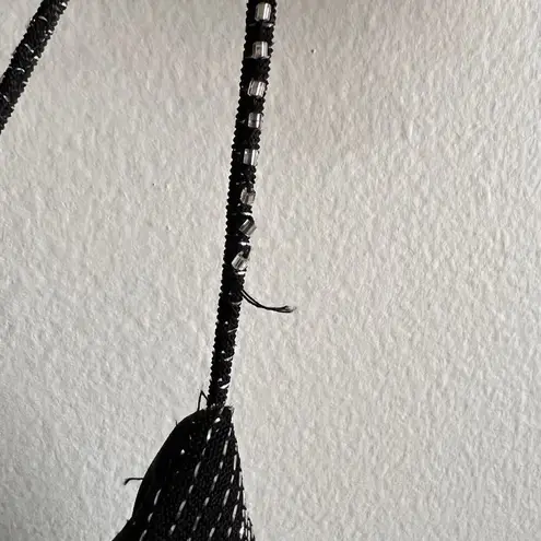 Tiffany Designs 100% Silk Black Beaded Dress Size 4