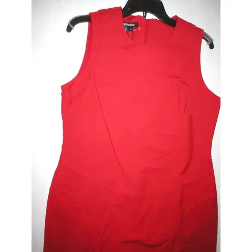 New Womens NWT Designer Paperwhite Collection Red Dress 12 Sheath Seamed Office