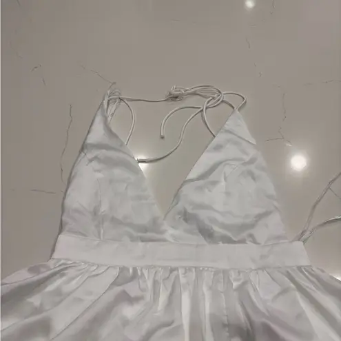 Lulus Elegant real love White satin Sleeveless Maxi Dress size S