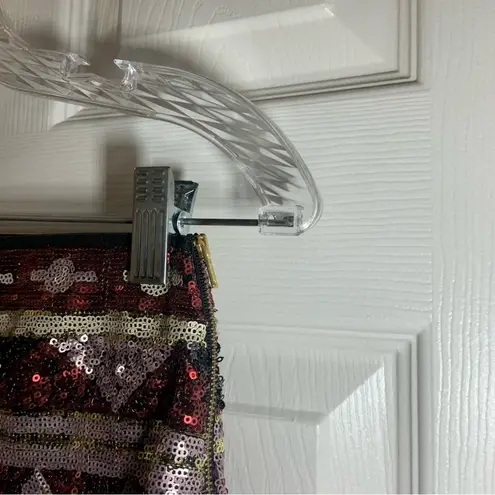 Pink Martini  Red/Black/Gold Sequin Print Mini Skirt size XS