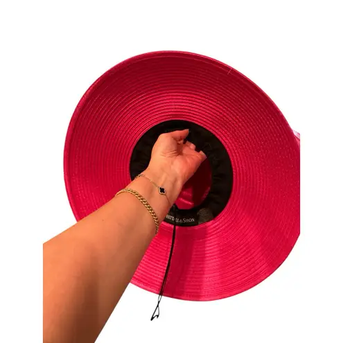 Whittall & Shon Designer Hat. Wide Brim Lampshade Bell ShapedStraw Floral Mesh