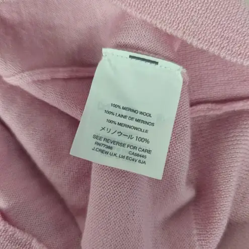 J.Crew  sweater bow V-neck women XL pink powder pullover preppy Barbie solid