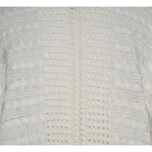 CAbi Fiesta Fringe Sweater Small Boxy Poncho Boho Coastal Beachy Half Sleeves