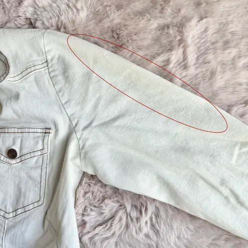 Hot Kiss Vintage Y2K White Fitted Denim Button Up Jacket