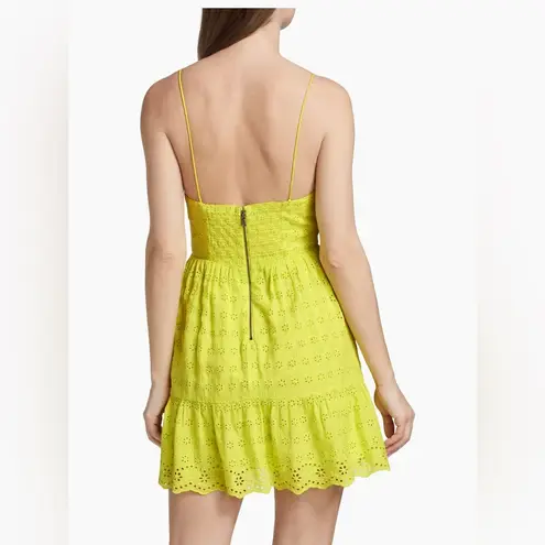 Alice + Olivia  FAE SPAGHETTI STRAP MINI DRESS, Lemon Sorbet, Size 4, $395