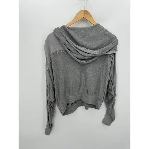 Free People Movement Windy Meadow Hoodie Heather Grey Women Small Oversized Gray