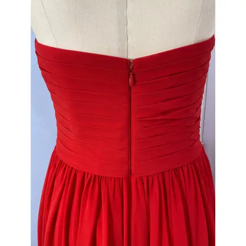 Azazie Yasmin Strapless Sweetheart Neckline Chiffon Scarlet Formal Gown Dress