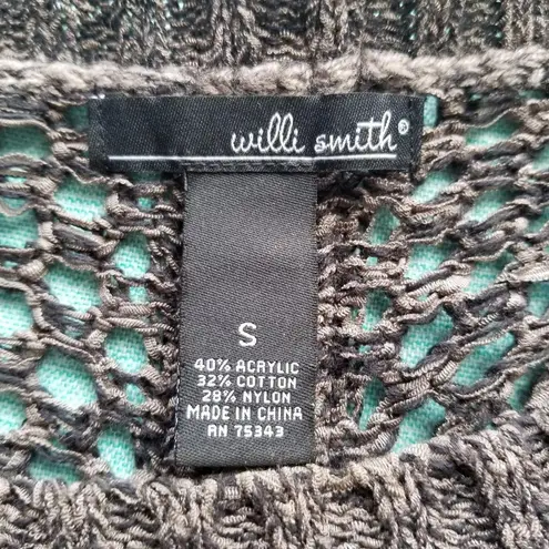 Willi Smith Small Open Knit Back Zipper Sweater