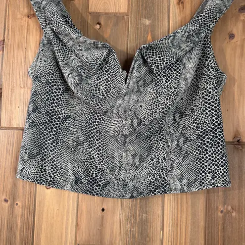 Free People  green black snakeskin corset top