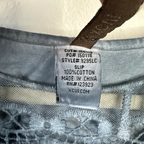 XCVI Fonda Midi Dress Crochet Blue Floral Long Boho Western Coastal Size Medium