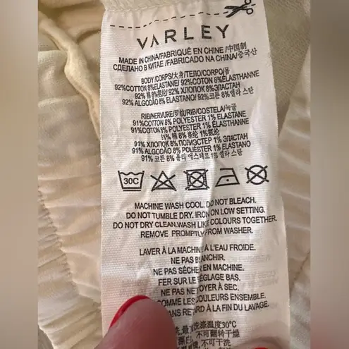 Varley KESWICK STRETCH-COTTON SWEATPANTS IN IVORY size medium