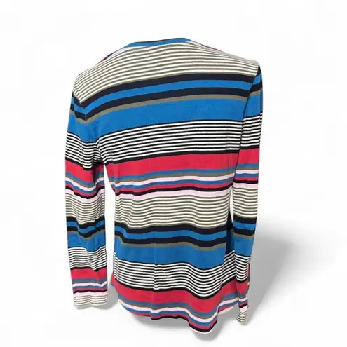Westbound Color Blocked Size Large Striped Long Sleeve T Shirt Cotton Retro