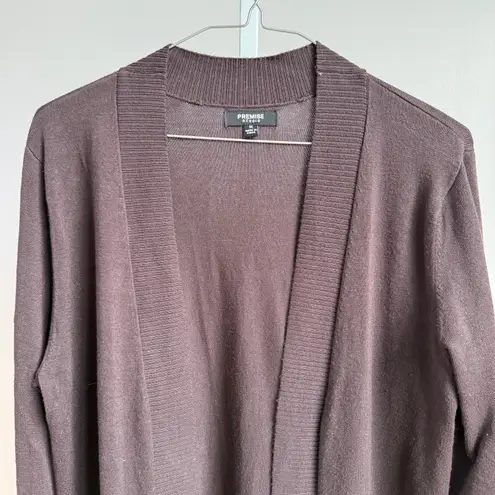 Premise  Studio sz M brown open‎ minimalist cardigan
