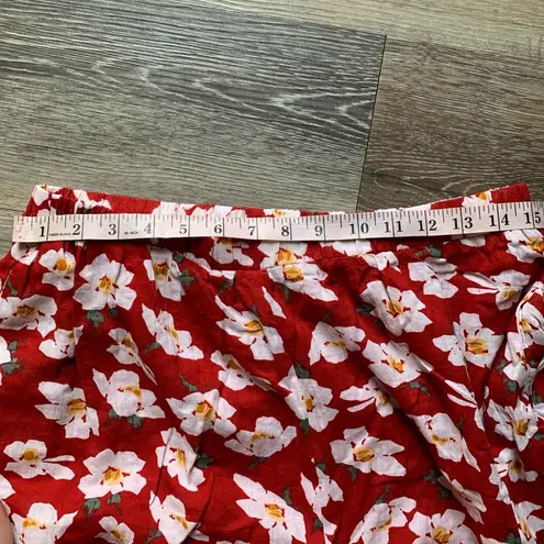 NWT Lulus Flirty Flowers Red Floral Print Wide Leg Pants L Size L