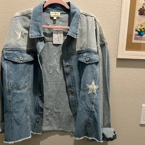 Umgee   Denim Jacket with Star Details - Image 1