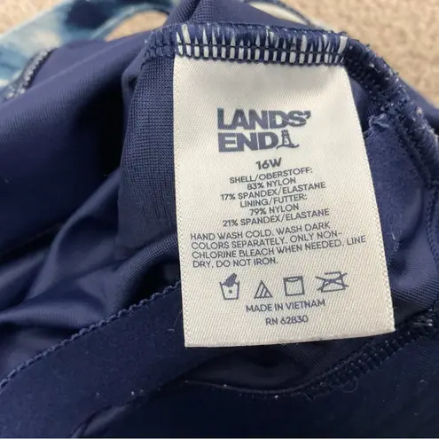 Lands' End  Chlorine Resistant Cap Sleeve 1 Pc Tie‎ Dye Swimsuit Size 16W