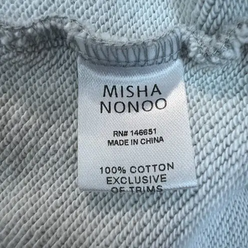 Misha Nonoo Memphis Sweatshirt Womens XXL Gray Black Combo Cropped Raglan Sleeve
