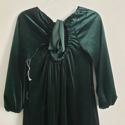 Draper James RSVP Long Sleeve Bow Velvet Dress