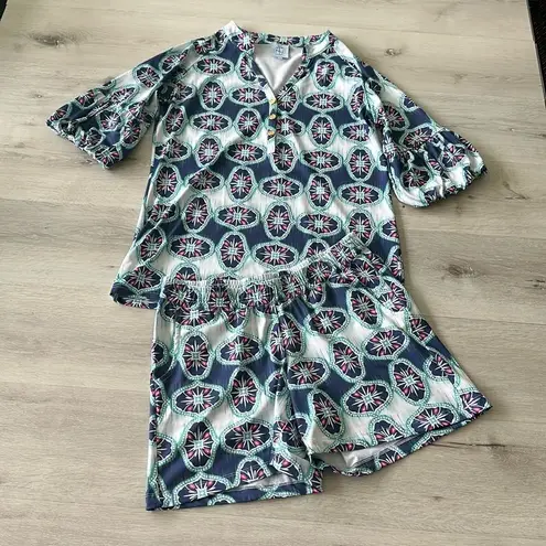 Tracy Negoshian Tracy Neghosian Geo Print Short Set M EUC