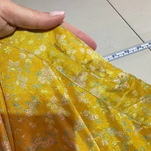 Mexicali Blues Floral Mixed Print Silk Blend Wrap MIDI Skirt Cottagecore Boho OS