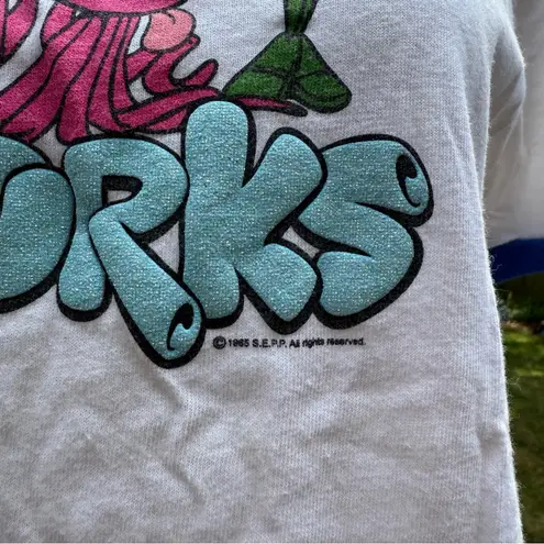 Vintage The Snorks Ringer Top Womens S/M (vtg L) Cartoon 80s Coastal Concepts White