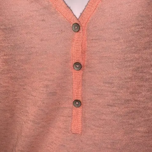 Scotch & Soda Scotch & Soda Peach 3/4" Sleeve Light Weight V-Neck Sweater Size 1 - Image 5