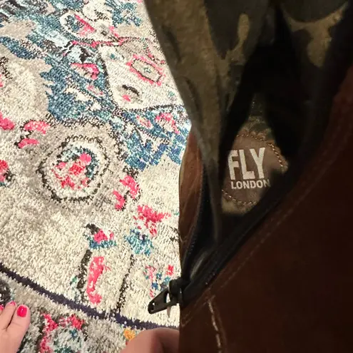 Fly London Suede Winter Mid Boots Nort Cognac Brown 36