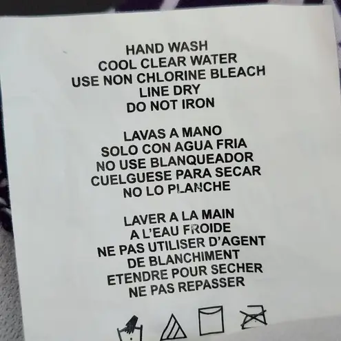 Aqua Green Purple Print Swim Tankini Top Size Medium Purple Floral Tankini Top